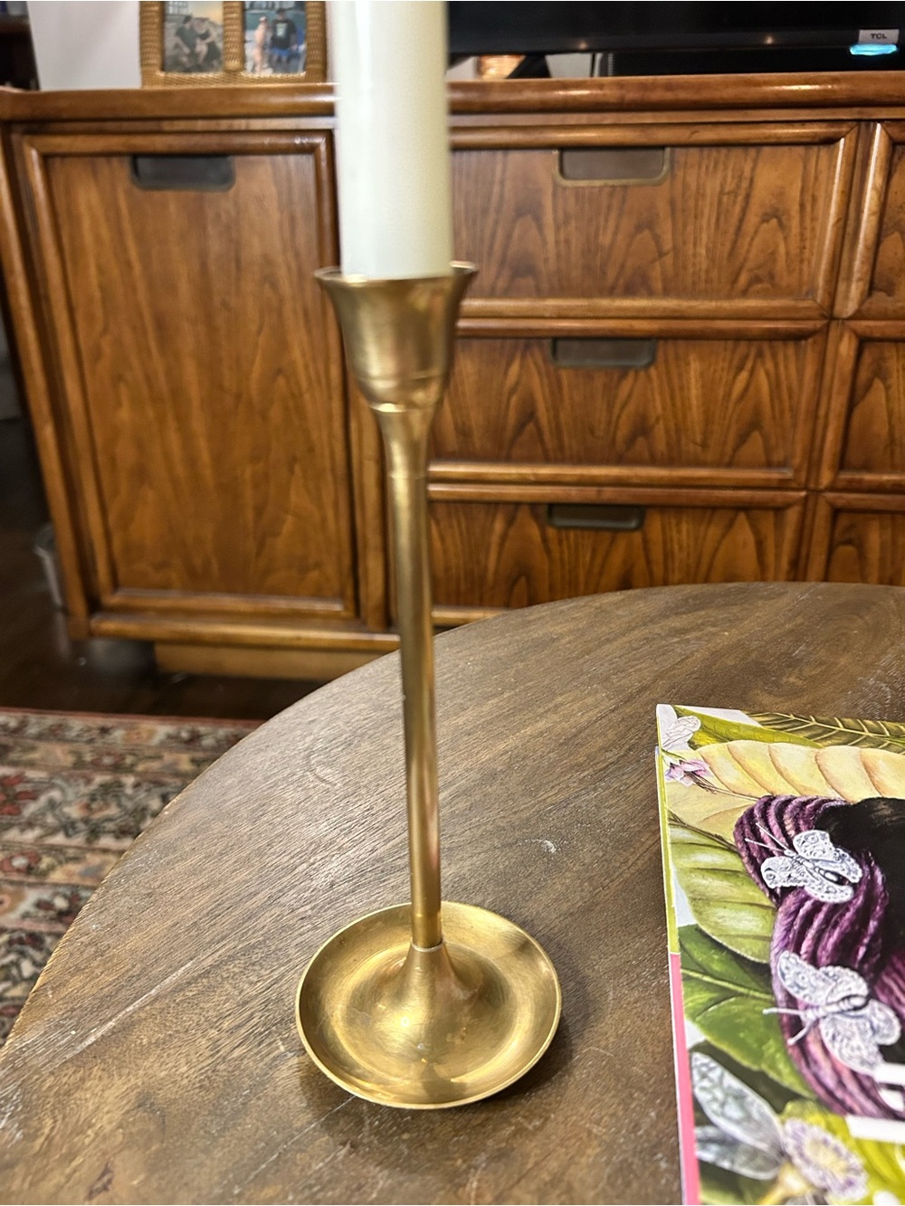 Vintage Brass Taper Candle Holder Pair